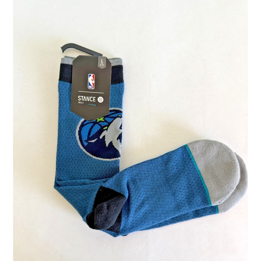 Stance NBA Minnesota Timberwolves Large 9-12 Hoops Arena Logo NBA Socks New